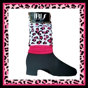 IRIS ☆ RETRO STYLE PINK LEOPARD LEG / ARM WARMERS
